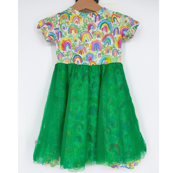 Birdie Bean Other - Birdie Bean Kids Dress Green 12-18 Months Rainbow Shamrock Tulle St Patricks Day